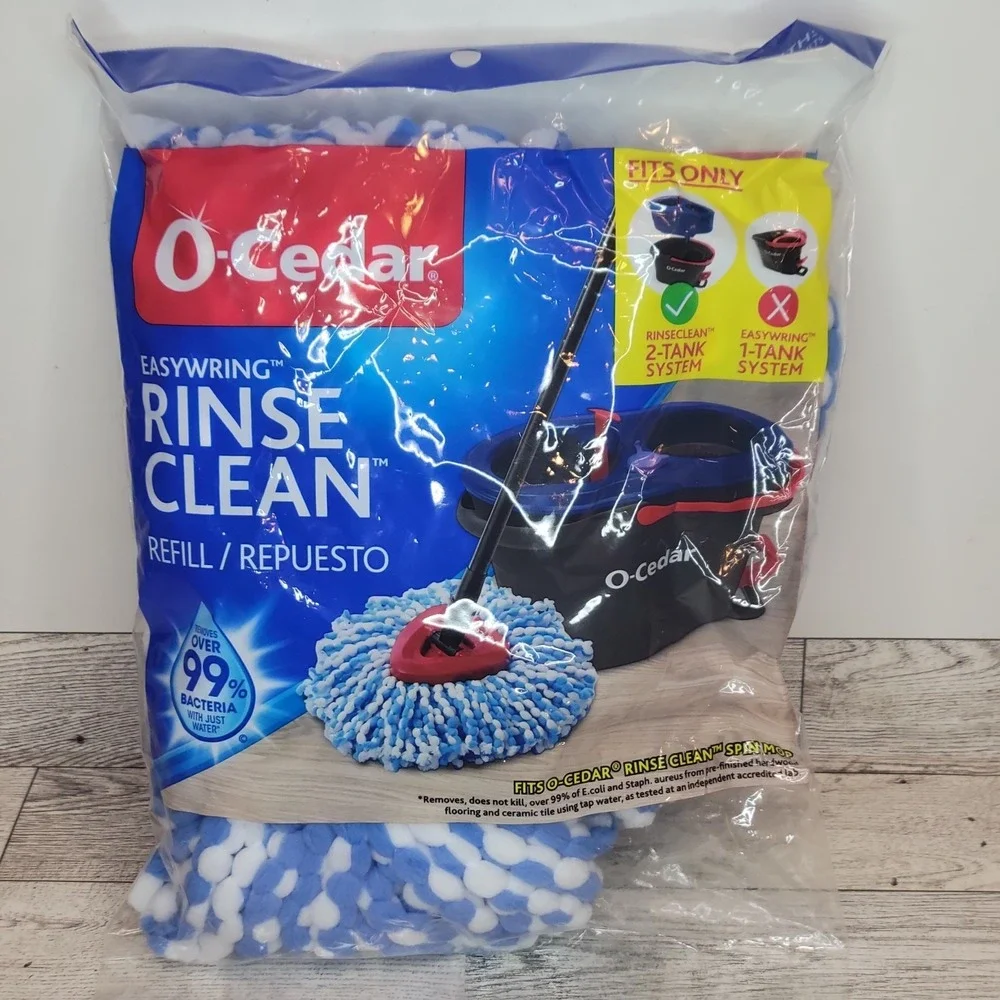 O-Cedar Easy Wring Rinse Clean Spin Mop Head Replacement 2-Tank System
